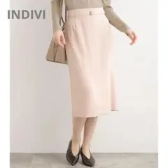 INDIVI インディヴィ　ストレートミディスカート　ピンク　2023