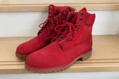 極美品Timberland プレミアムブーツ WP レッド値下げ可 - メルカリ