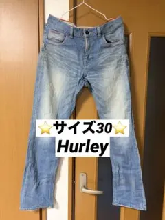 Hurley（ハーレー）美品　カラフルステッチ　ストレートデニムパンツ 30