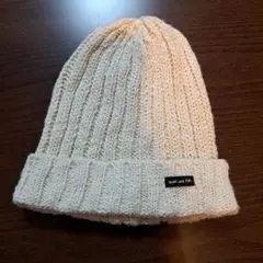 quot;use fish リブ編みニット帽 クリーム色