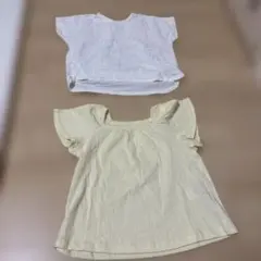 白と黄色のTシャツセット 110