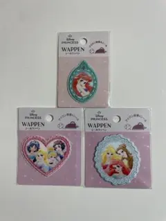ディズニープリンセス シールワッペン 3枚セット