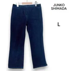 4928【ジュンコシマダ】デニムパンツ L インディゴブルー クロップド丈 綿