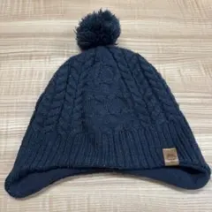 H&M エイチアンドエム ポンポン付き キッズ ニット帽 ネイビー