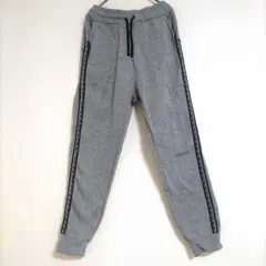グレー サイドライン スウェットパンツ S ラメ ウエストゴム 部屋着