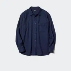 UNIQLO ユニクロ フランネルシャツ 長袖 ネイビー