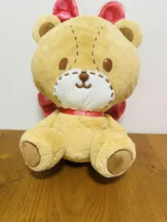 キティちゃんリボン付きクマのぬいぐるみ 大きめ