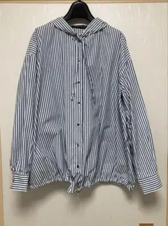 mizuiroind☆ドット柄のハーフフスリーブスタンドカラーワイドシャツ