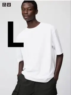 【UNIQLO U】エアリズムコットンオーバーサイズTシャツ(５分袖) ホワイト