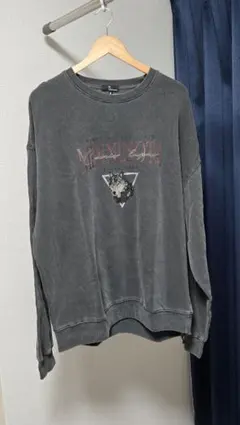 【ZIP FIVE】ピグメントヴィンテージプリントビッグシルエット長袖スウェット