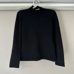 100%カシミヤ　TROIS BONHEURS ハイネックニット 黒 40