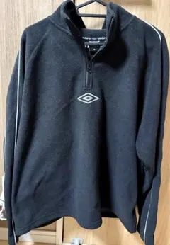umbro アンブロ ブラック フリース ハーフジップアップパーカー