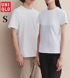 UNIQLO ユニクロ クルーネック 半袖 ホワイト Tシャツ コットン S