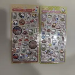 新作　和柄キティ　ボンボンドロップシール2枚セット お寿司 和スイーツ