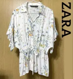 セール☆ 美品 ZARA WOMAN ボタニカル花柄ブラウス レディースのサムネイル
