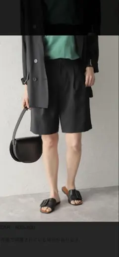 JOURNAL STANDARD タック　ストレッチハーフパンツ　38 ブラック