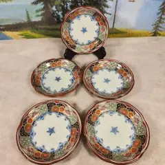有田焼　聖山窯　金彩古伊万里菊丸紋　小皿(約10.5cm)５枚セット