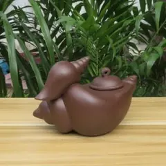 サザエ紫砂壺 紫泥急須・茶壺・茶道具  美術品 置物