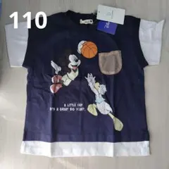 新品　110cm　BRANSHES　ミッキー　Tシャツ　ネイビー　ディズニー