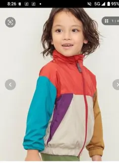 BREEZEフードがしまえる】カラバリウィンドブレーカー