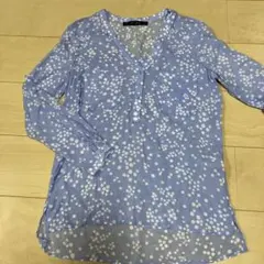 ZARA レーヨン　ブラウス　シャツ　長袖　七分袖　ドット　水玉