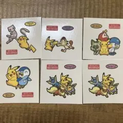 ポケモンパン　シール　25周年記念　ピカチュウ ミュウ　ポッチャマ　6枚セット