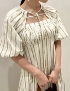 lily brown ボレロセットワンピース　0 ストライプ