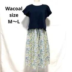 Wacoal ワコール ロングフレアワンピース フレンチスリーブ