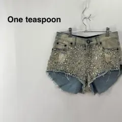 美品☆One teaspoon ホットパンツ　ショートパンツ アイスブルー L