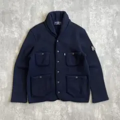 美品　Psycho Bunny　サイコバニー　ウールカーディガン　ネイビー　L