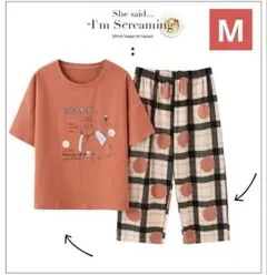 パジャマ レディース 夏 半袖 7分丈パンツ 部屋着 ルームウェア かわいい Mのサムネイル