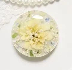 820可憐な♡レジンヘアゴム イエローモッコウバラマルチカラーの小花