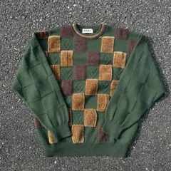 lordy チェック柄 ニット セーター 00s 古着
