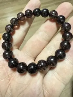 高品質ブラッククラック水晶 パワーストーン ブレスレット 珠10mm 天然石