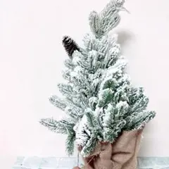 クリスマスツリー　60cm 雪化粧　ライト　足隠し　卓上　おしゃれ　松ぼっくりのサムネイル