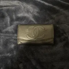 CHANEL ブラックレザー財布