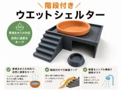[お得な2個セット]階段付きウエットシェルター 素焼き水入れ＆エサ皿付きのサムネイル