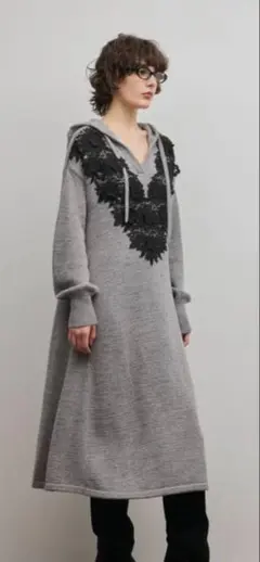 今季完売商品グレースコンチネンタルケミカルレースニットワンピース