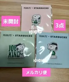 スタバ スヌーピー 3点 ピンバッジ ピンバッチ ピンズ ピンク 水色 グリーン