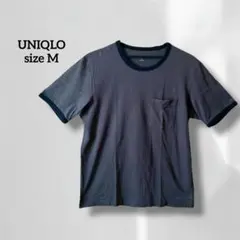 ユニクロ Tシャツ グレー ポケット付 綿混 ポリエステルストレッチ s6009