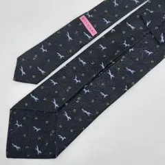 BVLGARI ネクタイ 総柄 ブラック 動物柄 アニマル SILK 100%