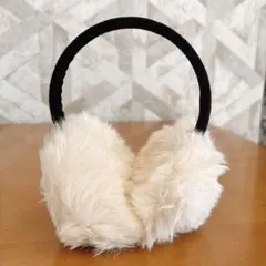 耳あて クリーム フェイクファー もこもこ