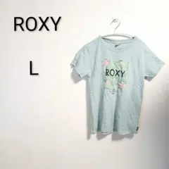 S854 ROXY フラワープリント 半袖Tシャツ L コットン