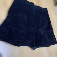 【shein】ブラック プリーツ ミニスカート　コーデュロイ