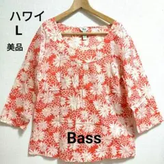 【美品】「ハワイ Bass 」花柄チュニック Lサイズ (USA)