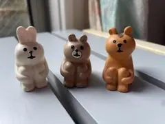 コンコンブル　ウサギとリスとクマの置物セット