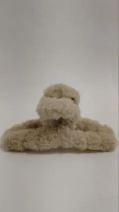 ファー素材 バンスクリップ ベージュ
