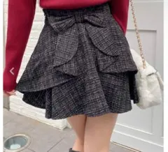 INGNI バックリボンツイードフレアスカパン スカート