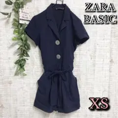 【ZARA BASIC】ザラベーシック パンツ XS オールインワン ネイビー