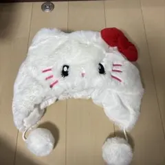 Hello Kitty 猫耳帽子 ポンポン付き